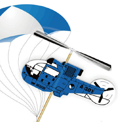 Double - wing rubber - powered aircraft