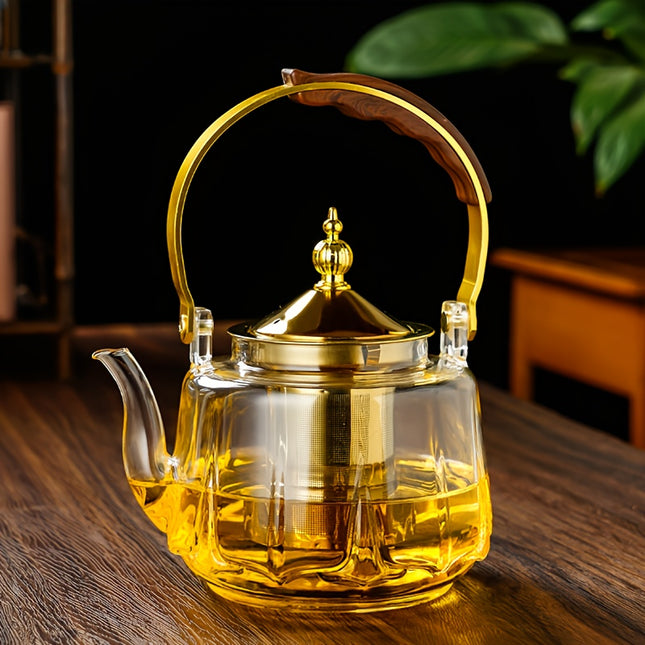 High-Borosilicate Glass Tea Kettle & Hot Water Boiler - Heat-Resistant Suitable for /Electric Stoves