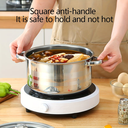 Stainless Steel Cookware Set 10-Piece, Induction Compatible Kitchen Pots