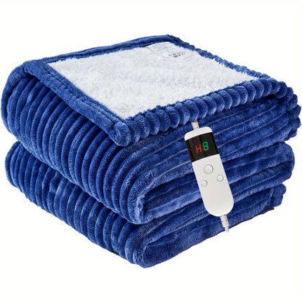 Electric Heated Throw Blanket - Soft Flannel Heating Bedspread with 10 Heat Settings,