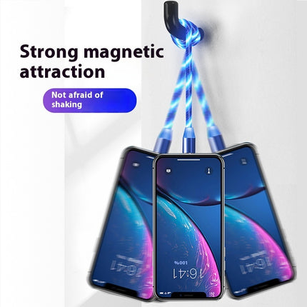 Colorful Streamer Mobile Phone Cable Magnetic Three-in-one USB Data Cable