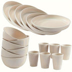 Beige Vertical Stripes-18-piece Set