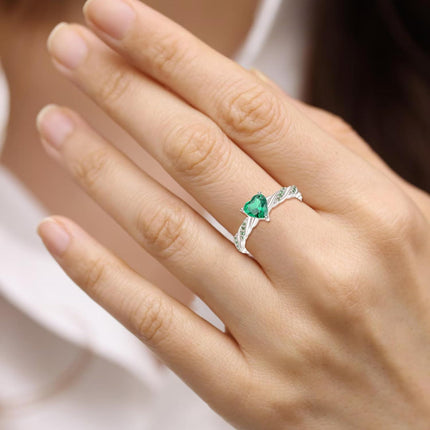 925 Sterling Silver Blue Crystal Zircon Heart Rings Wholesale for Women Adjustable Size 7-9 Gift Box