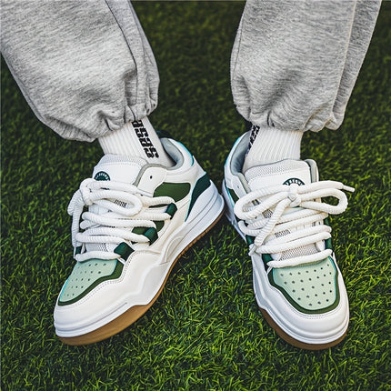 Men's Trendy Chunky Skate Shoes With Good Grip, Breathable Lace-up Sneakers, Men's Footwear