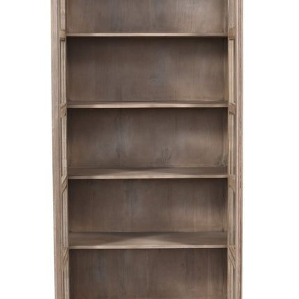 91" Ivory Distressed Solid Wood Frame Accent Cabinet With Two Doors