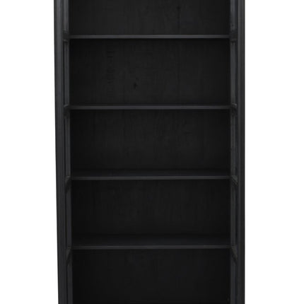 91" Graphite Distressed Solid Wood Frame Accent Cabinet With Two Doors