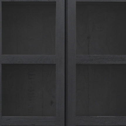91" Graphite Distressed Solid Wood Frame Accent Cabinet With Two Doors