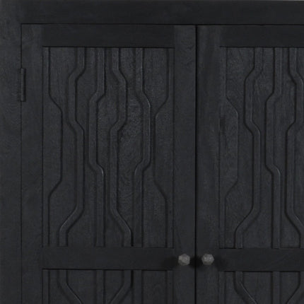 36" Graphite Solid Wood Accent Cabinet With Two Doors