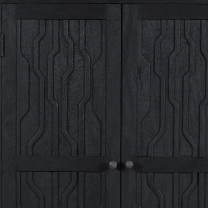 36" Graphite Solid Wood Accent Cabinet With Two Doors