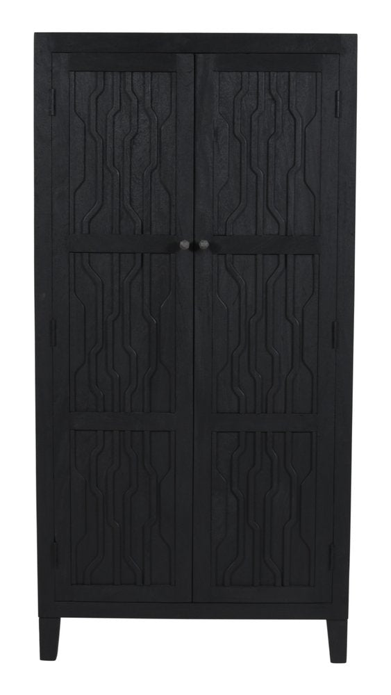 36" Graphite Solid Wood Accent Cabinet With Two Doors