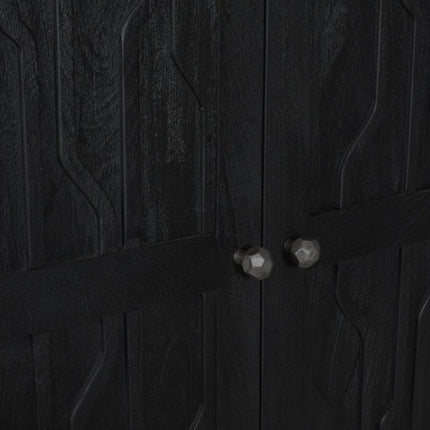 36" Graphite Solid Wood Accent Cabinet With Two Doors