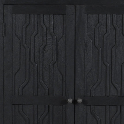 36" Graphite Solid Wood Accent Cabinet With Two Doors