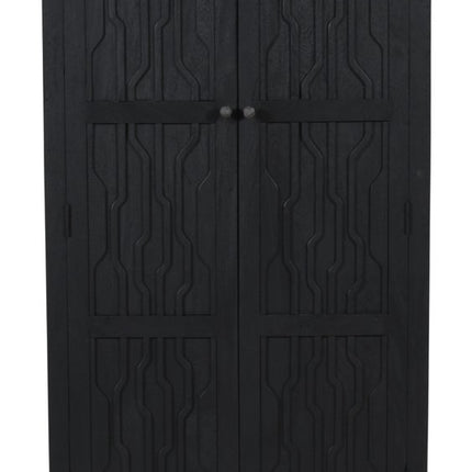 36" Graphite Solid Wood Accent Cabinet With Two Doors