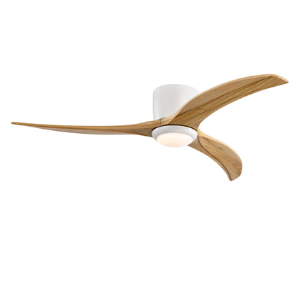 52'  Solid Wood Blades Ceiling Fan With Light with Remote Control, Noiseless Reversible Motor, 6 Speed, for Patio Living Room, Bedroom,Indoor.(Matte White)