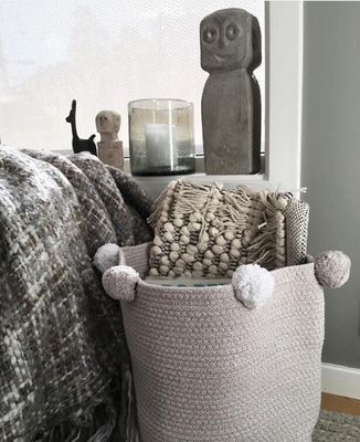 Wool ball laundry basket