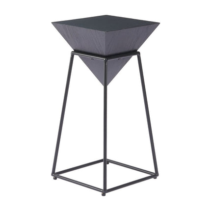 25" Black Steel Pedestal End Table