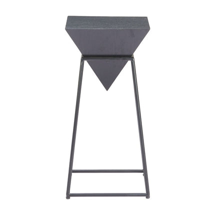 25" Black Steel Pedestal End Table