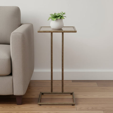 25" Bronze Steel Pedestal End Table