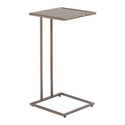25" Bronze Steel Pedestal End Table
