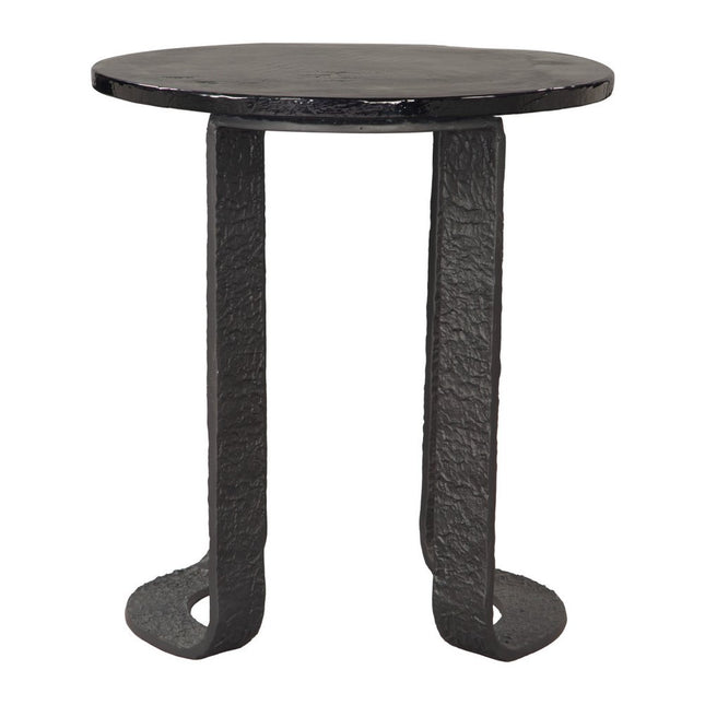 24" Black Aluminum Pedestal End Table