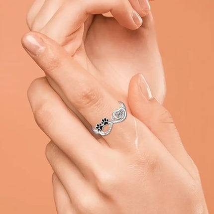 Small Dog Paw Prints Ring