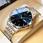 Silvery Case + Blue Dial + Steel Strap