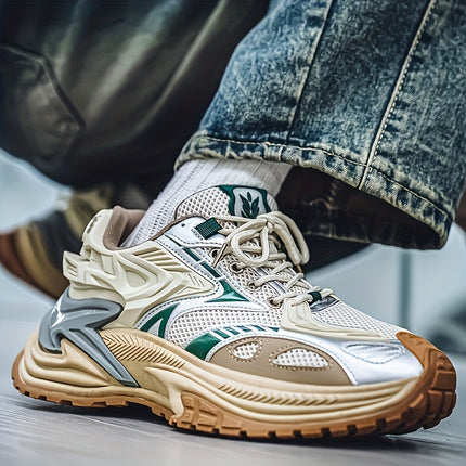 Shoes for Men Four-Season Retro Off-Green Color