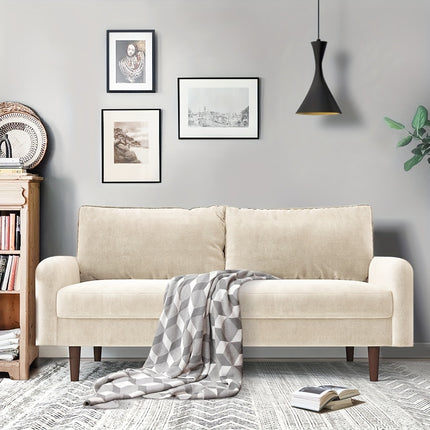 Sofa For Small Spaces, Modern Army Green Fabric Couch With Plush Comfort