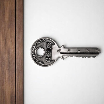 16" Silver Five Hook Wall Mount Key Shaped Coat Rack