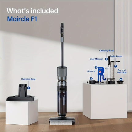 Vacuum Cleaner, Lightweight Cordless Floor Washer With Voice Assistance, LED Screen