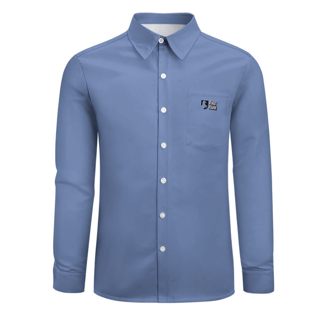 Peach Velvet Casual One Pocket Long Sleeve Shirt