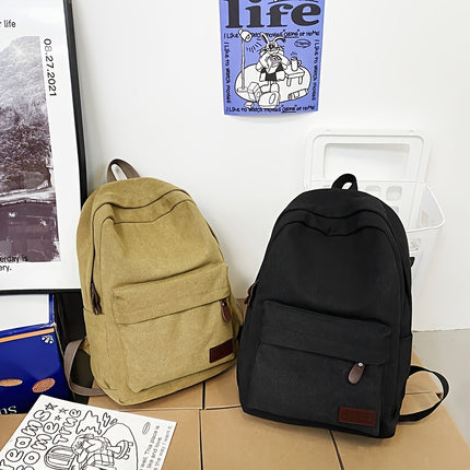 1 Simple Reusable Backpack, Durable Outdoor Canvas Bag - Suitable for, Daily Commute