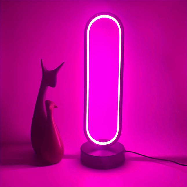 Modern Dimmable LED Table Lamp with USB Power, Adjustable Multi-Pattern Lighting, Metal and Plastic Base