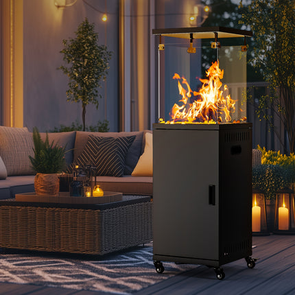 Outdoor Heater,Tempered Glass, Propane Outdoor Heaters