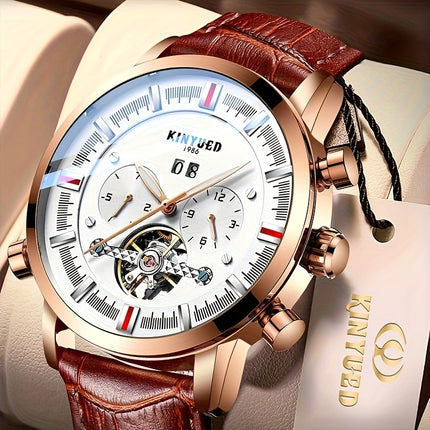 Men'S Casual Fashion Waterproof Watch, Luxury Large Dial Multifunctional Automatic Mechanical Watch