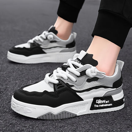 Sneakers, Men's Color Blocked Casual Lace up Skateboard Shoes, Suitable for Comfortable,