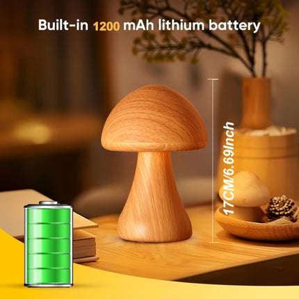 USB Dimmable Mushroom Table Lamp with Touch Control, Smart Tri-Color Mushroom Lamp