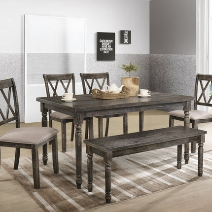 60" Gray Wood Dining Table