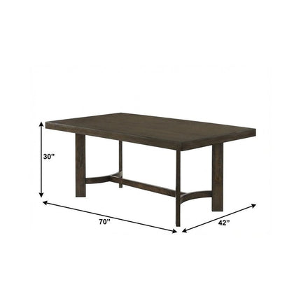 70" Espresso Wood Trestle Base Dining Table