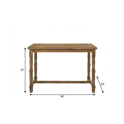 54" Oak Wood Trestle Base Dining Table