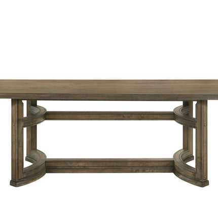 88" Oak Wood Trestle Base Dining Table