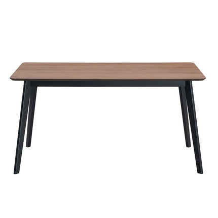 59" Walnut and Black Wood Dining Table