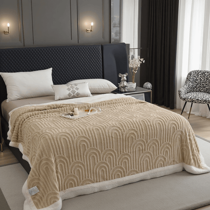 Green/Dark Grey/Coffee/Beige, Bed And Sofa Dual-Purpose Winter Blanket, Comfortable Soft