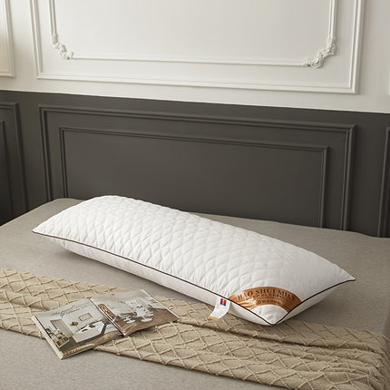1pc Long Embroidered Pillow | Soft Polyester Filling, Classic Style, Zipper Closure