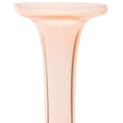 Set of Two 11" Pink Glass Trumpet Table Vases