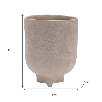 7" Beige Recycled Paper Urn Table Vase