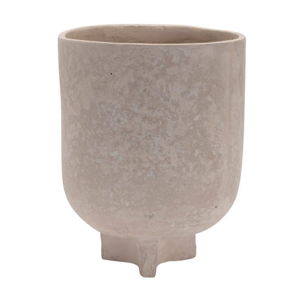 7" Beige Recycled Paper Urn Table Vase