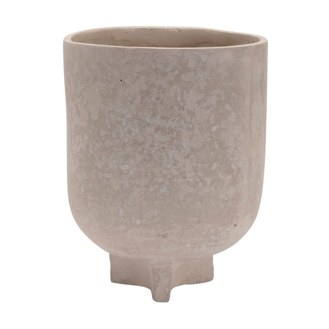 7" Beige Recycled Paper Urn Table Vase