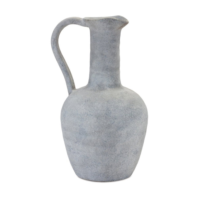 12" Gray Resin Round Pitcher Vase