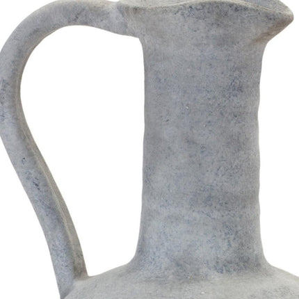 12" Gray Resin Round Pitcher Vase